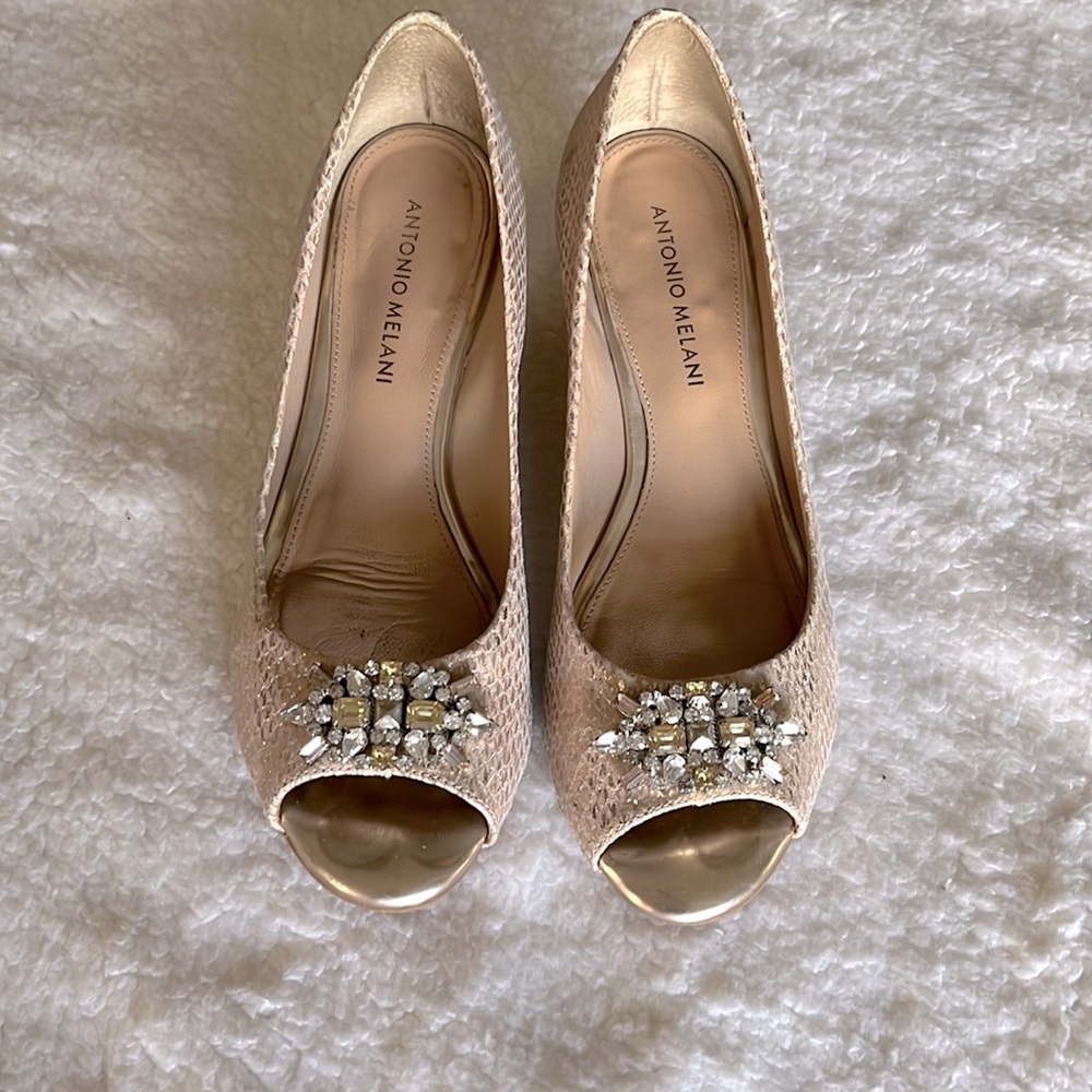 *Well Loved* Antonio Melani Peep Toe Wedges | Size 8
